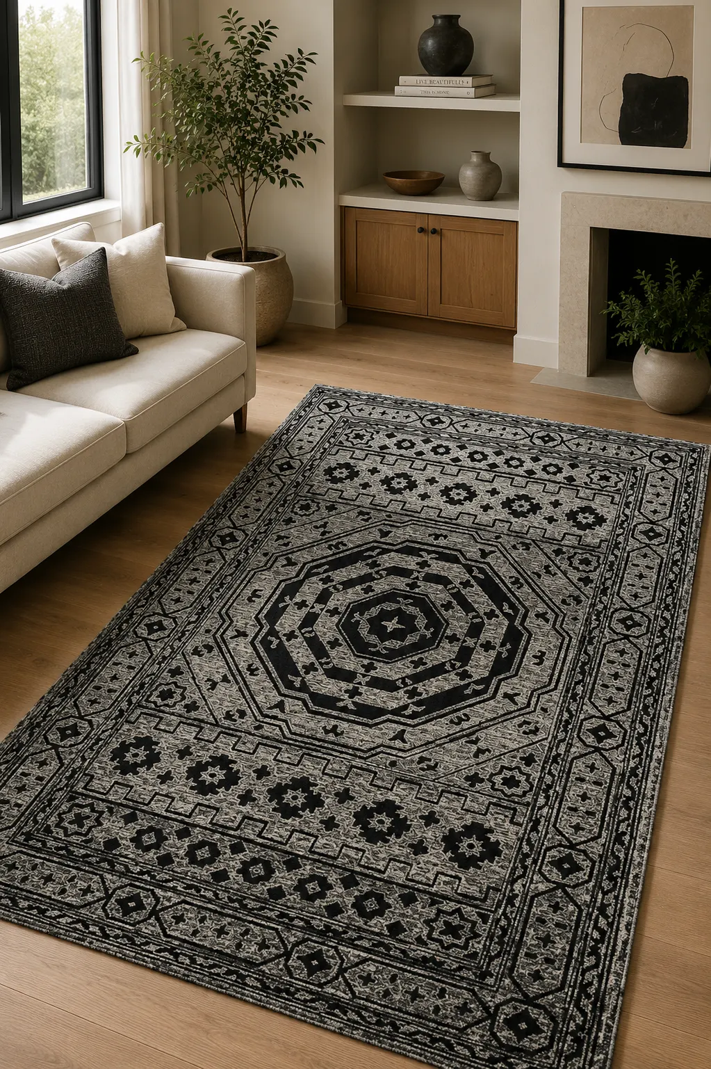 Midnight Heritage Hand Tufted Woolen Rug