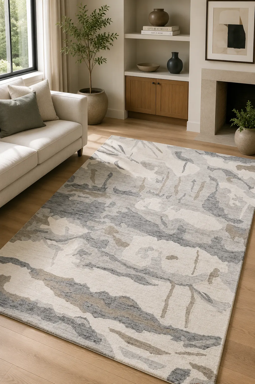 Winter Terrain Hand Tufted Woolen Rug