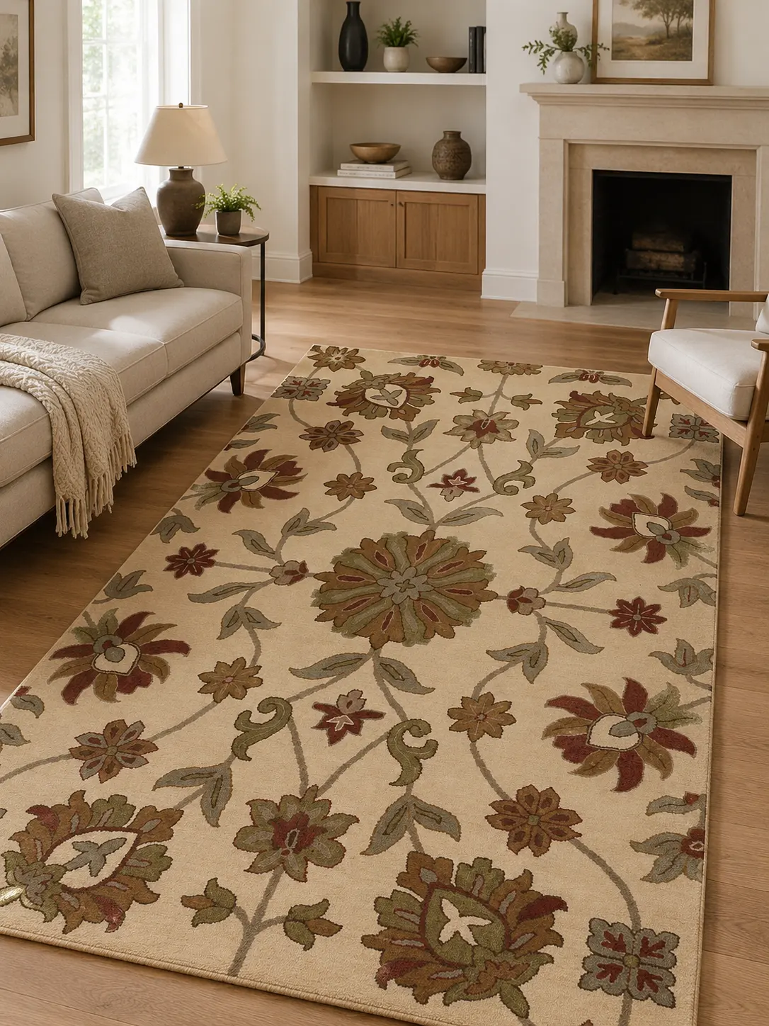 Heritage Floral Hand Tufted Woolen Rug