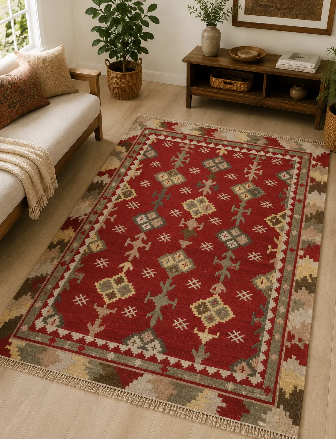 Modern Nomad Stripe Hand Woven Woolen Kilim