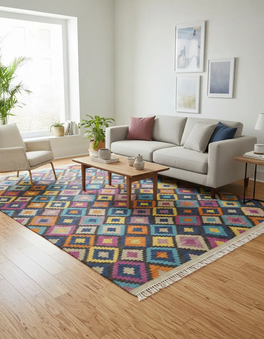 Rainbow Heritage Hand Woven Woolen Kilim