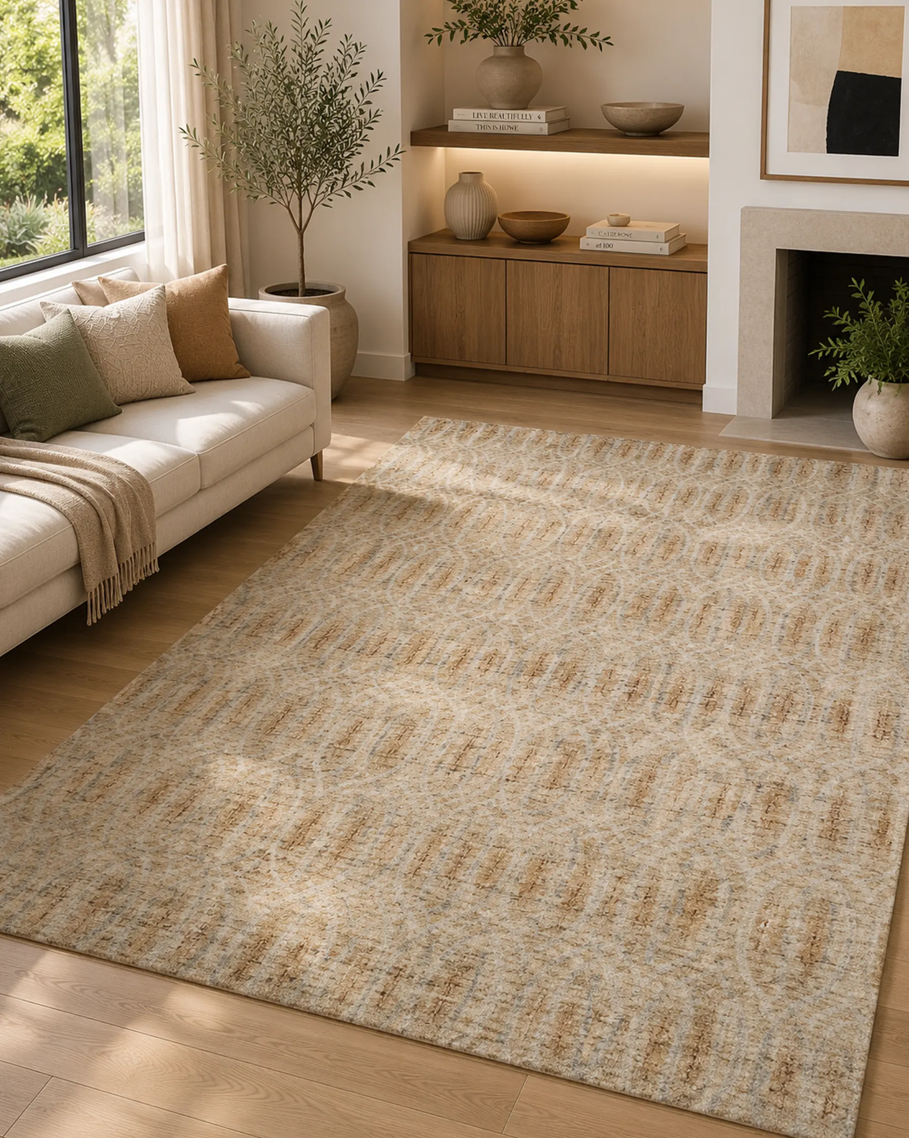 Desert Lattice Hand Tufted Woolen Rug