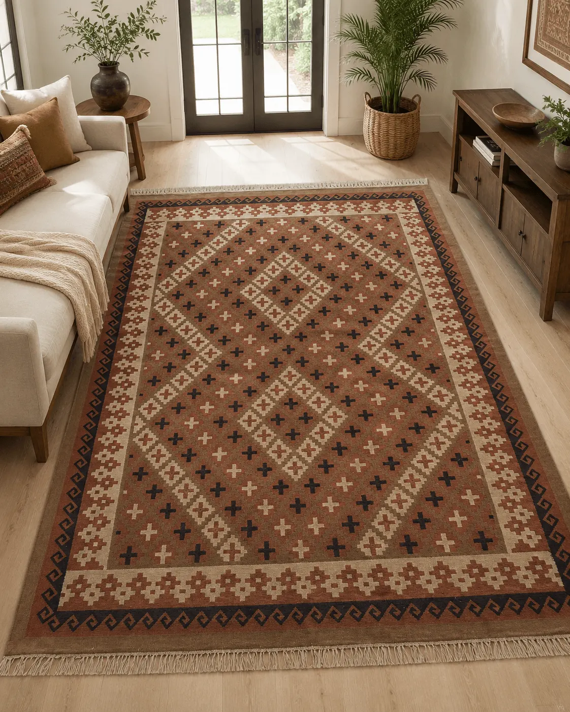 Dakota Tribal Hand Woven Woolen Kilim Rug