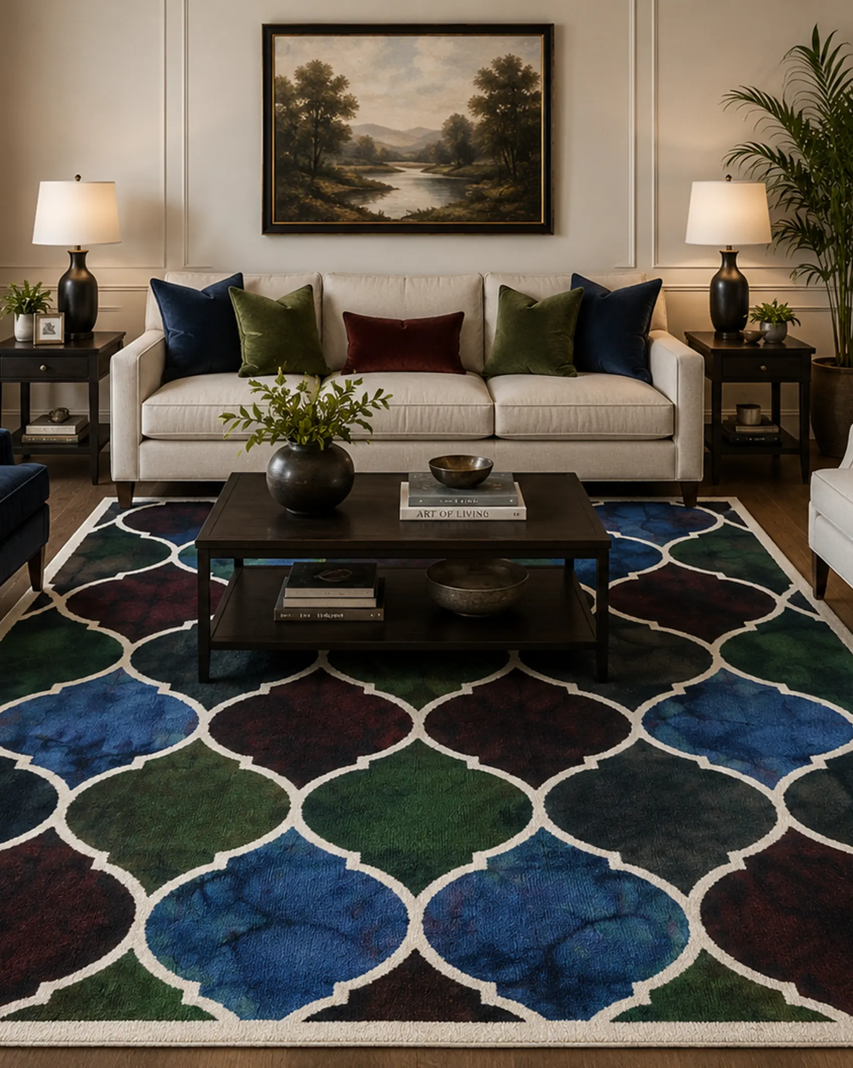 Moroccan Jewel Patten Hand Tufted Woolen Rug